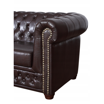 Sofa/ kanapa Chesterfield York Pikowana Czarna Dwuosobowa - 2